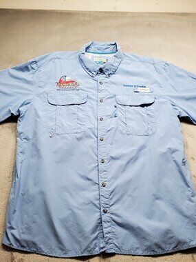 Magellan Outdoors Short Sleeve Vented Logo Event Shirt Blue Men Sz 2XL
